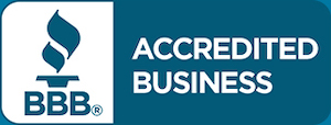 Better Business Bureau Accredited logo for parking lot sealcoating.